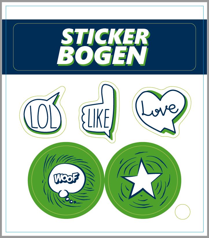 Beispieldatei für Stickerbogen Druckdaten