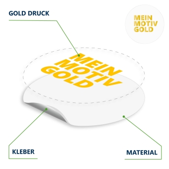 Aufkleber mit 1c Gold Druck
