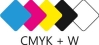 CMYK Druck + Weiß