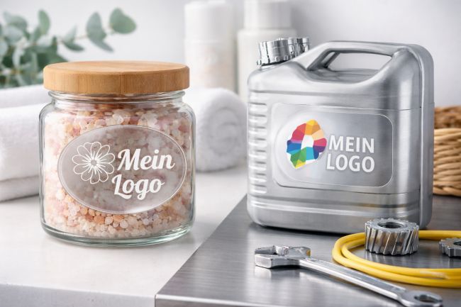 Aufkleber Transparent mit Logo drucken lassen