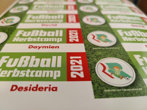 Fußball-Herbstcamp Namenaufkleber  -  Vereinsaufkleber von Typographus