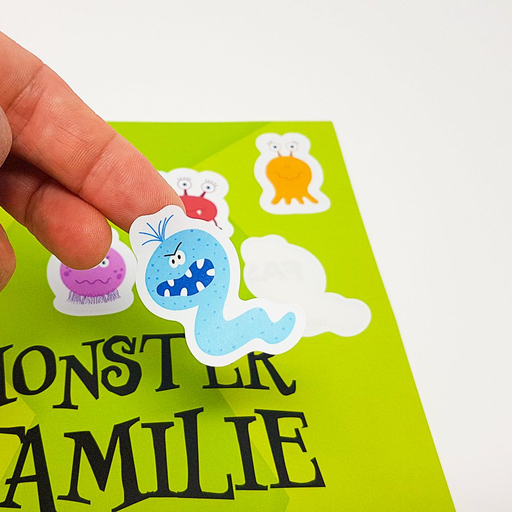 Stickerbogen mit Freiform-Aufklebern