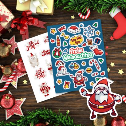 Stickerbogen mit verschiedenen Motiven