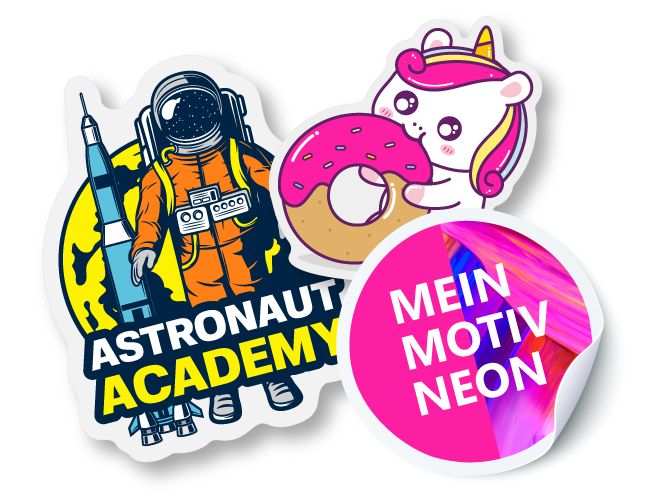 Neon Aufkleber drucken