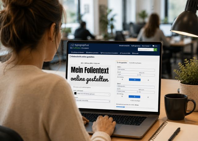 Folientext online gestalten & bestellen
