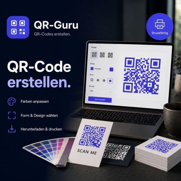 QR-Code erstellen mit QR-Guru - Farben, Form und Design anpassen