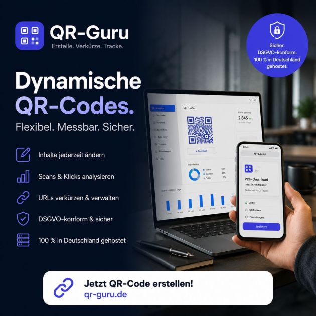 QR-Guru Kurzlinks erstellen und dynamische QR-Codes