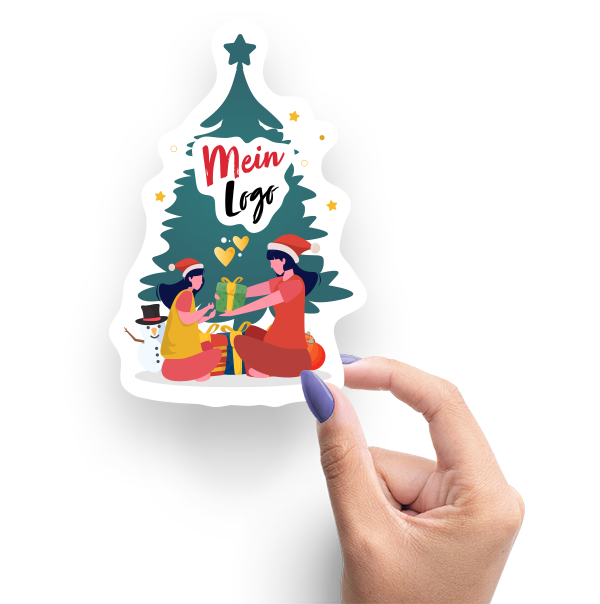 Weihnachtsaufkleber drucken Beispiele