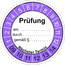 Pr&uuml;faufkleber Allgemein