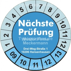 Pr&uuml;faufkleber Rund
