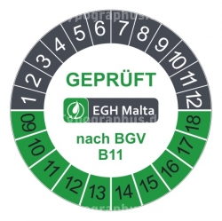 Pr&uuml;fplakette nach BGV B11