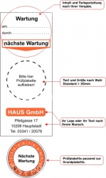 Pr&uuml;fplaketten Layout Beispiel
