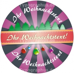 Weihnachtsaufkleber Individuell Rund 05