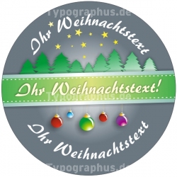Weihnachtsaufkleber Individuell Rund 06