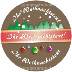 Weihnachtsaufkleber Individuell Rund 07
