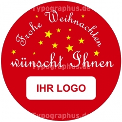 Weihnachtsaufkleber Individuell Rund 09