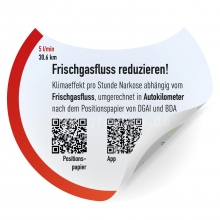 Aufkleber Frischgasfluss reduzieren 70x60 mm Bogen 10 St&uuml;ck