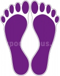 Fu&szlig;bodenaufkleber Fu&szlig;abdruck Violett M102