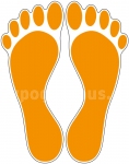 Fu&szlig;bodenaufkleber Fu&szlig;abdruck Orange M102