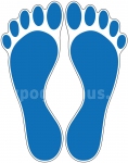 Fu&szlig;bodenaufkleber Fu&szlig;abdruck Blau M102