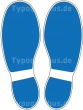 Fu&szlig;bodenaufkleber Schuhabdruck Blau M100