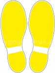 Fu&szlig;bodenaufkleber Schuhabdruck Gelb M100