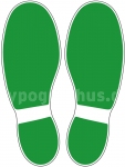 Fu&szlig;bodenaufkleber Schuhabdruck Gr&uuml;n M100