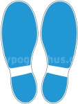 Fu&szlig;bodenaufkleber Schuhabdruck Hellblau M100