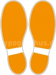Fu&szlig;bodenaufkleber Schuhabdruck Orange M100