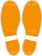 Fu&szlig;bodenaufkleber Schuhabdruck Orange M100