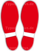 Fu&szlig;bodenaufkleber Schuhabdruck Rot M100