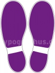 Fu&szlig;bodenaufkleber Schuhabdruck Violett M100