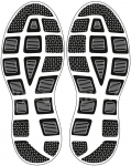Fu&szlig;bodenaufkleber Schuhabdruck Sport Schwarz M105