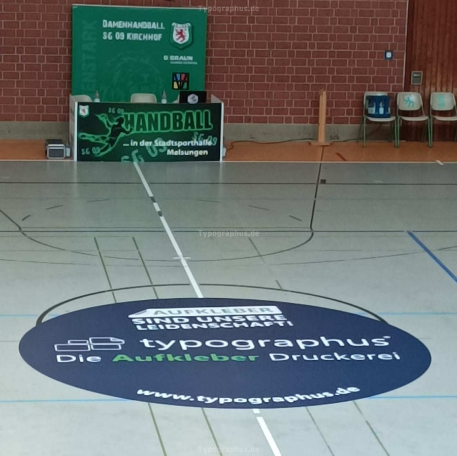 Bodenaufkleber Abwurfzone
