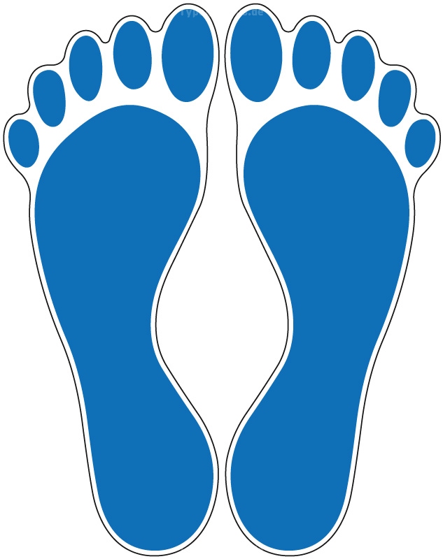 Fußabdruck blau