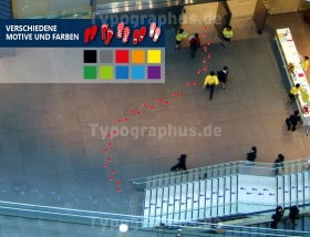 Beispiel Fußspuren Bodenmarkierung