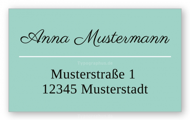 Adressaufkleber T&uuml;rkis (5x3 cm)