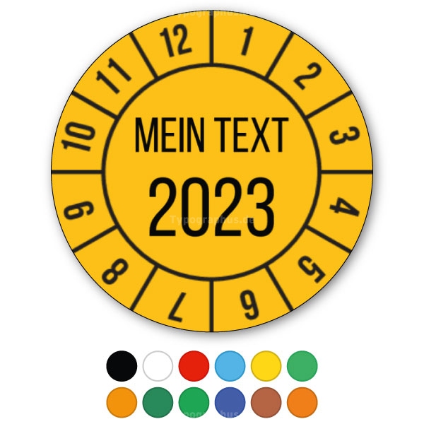 Pr&uuml;fplakette 30 mm mit Jahreszahl