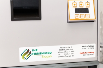 Aufkleber für Anlagevermögen