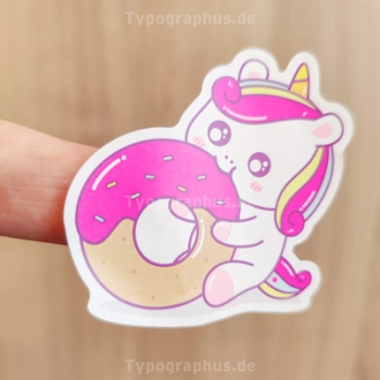 Aufkleber Neon-Pink Einhorn