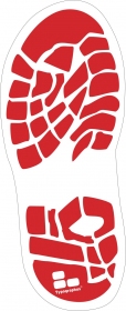 Fu&szlig;bodenaufkleber Fussabdruck Schuhabdruck oder Footprint